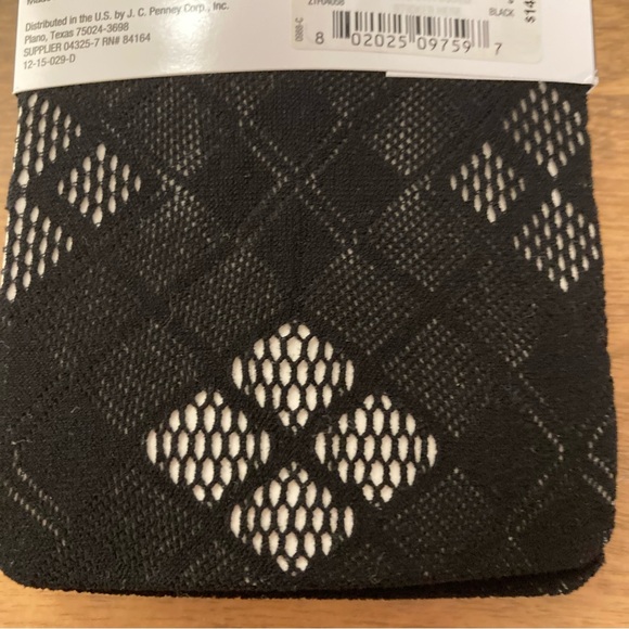 5/$15 NWT Mixit Black Tights - Diamond Mesh Pattern Small - Picture 7 of 7